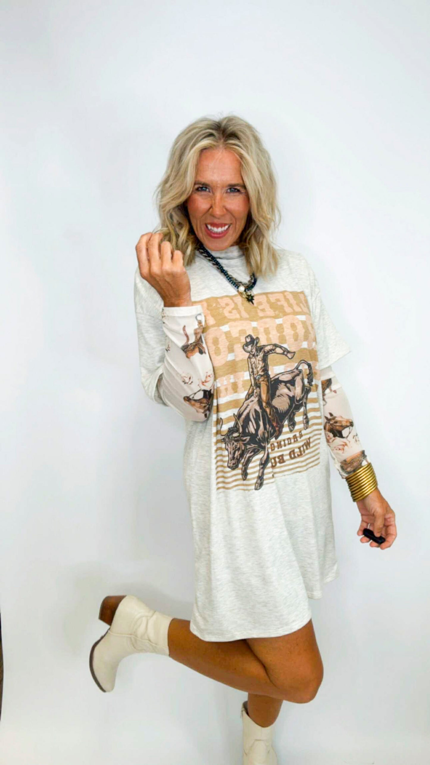 Life is a Rodeo Short Sleeve T-Shirt Dress