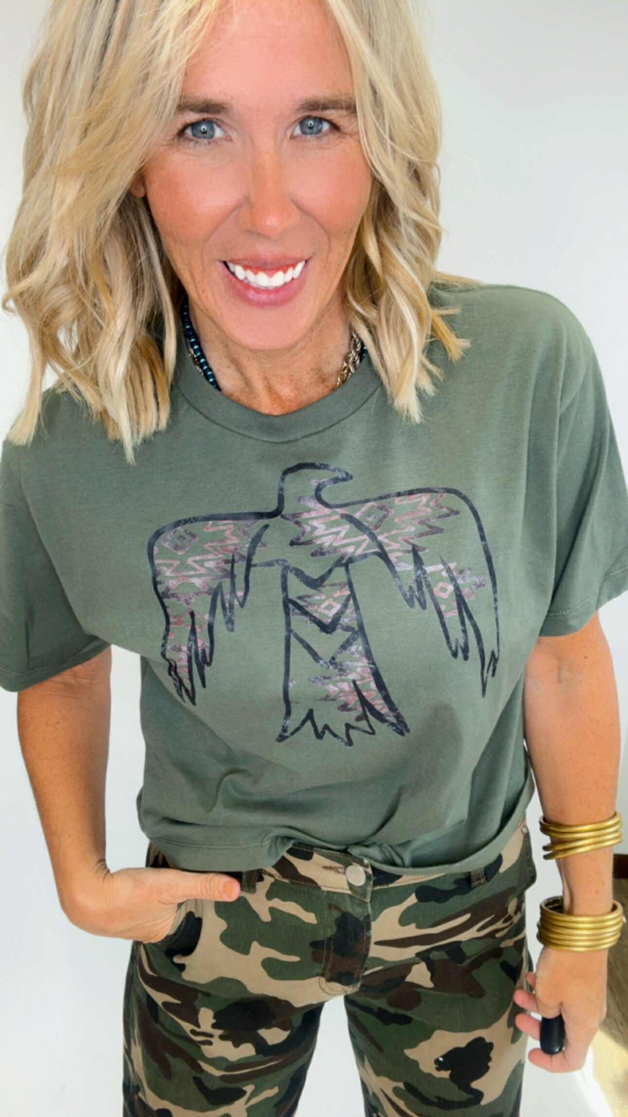 Thunderbird Camo Fine Jersey Boxy Graphic Tee