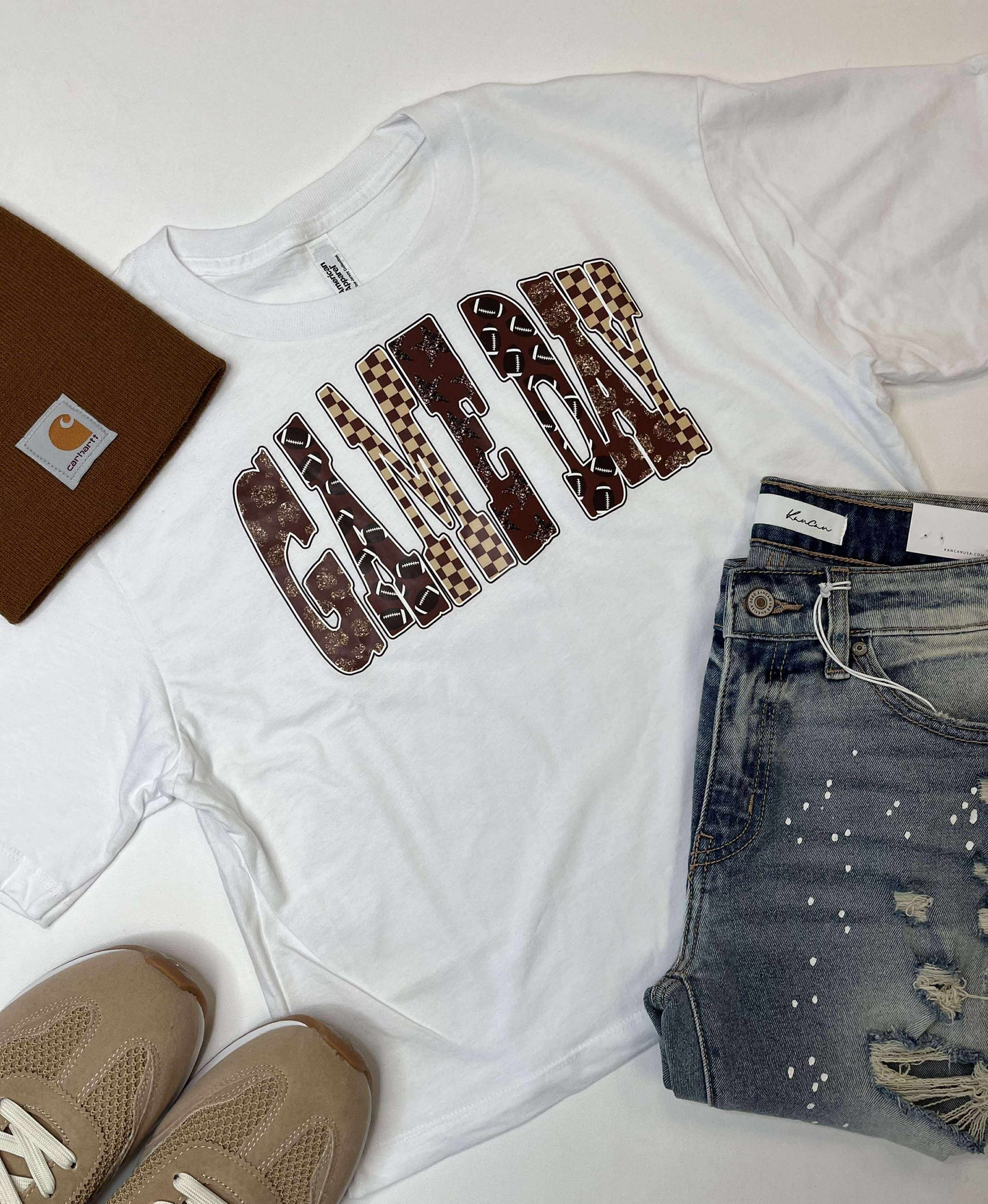White GAMEDAY Fine Jersey Boxy Graphic Tee