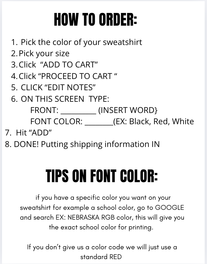 CUSTOM REVERSIBLE SWEATSHIRT (FOLLOW THE INSTRUCTIONS) **