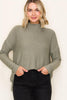 Mock Neck Boxy Pullover Sweater Top (2 COLORS)