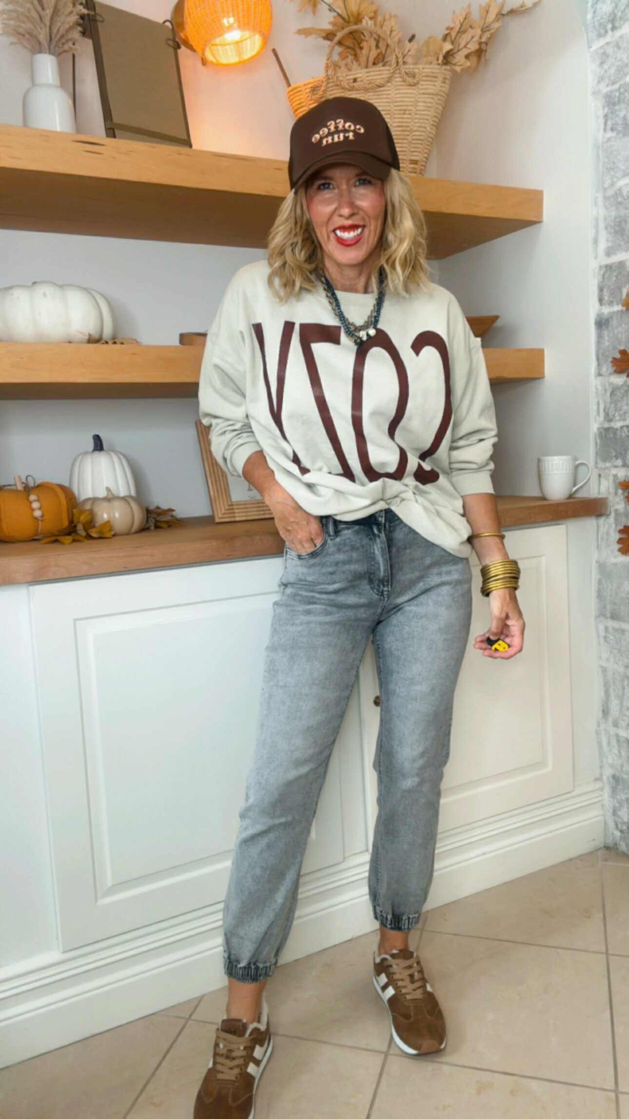 COZY Crew Neck Graphic Sweatshirt