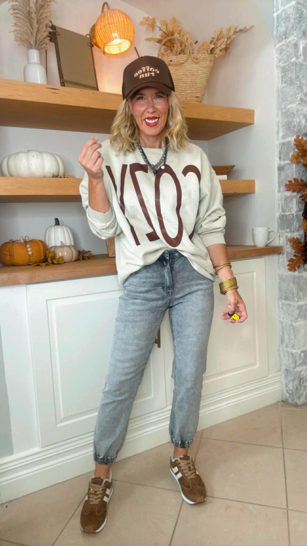 COZY Crew Neck Graphic Sweatshirt
