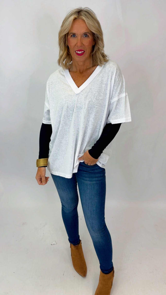 Stone Washed Solid Loose Fit Tee | POL (3 COLORS)