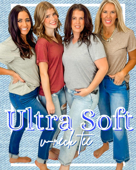 The Lynne Ultra Soft Heathered Vneck T-Shirt | SALTY WAVE *PREORDER - START SHIP DATE: OCT 28TH
