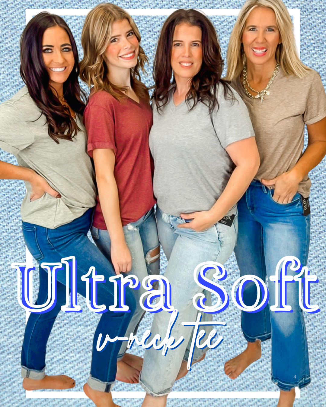 The Lynne Ultra Soft Heathered Vneck T-Shirt | SALTY WAVE *PREORDER - START SHIP DATE: OCT 28TH