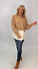 Oatmeal Sweater Knit With Woven Mix Match Top