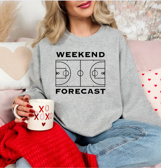 Weekend Forecast Ash Crewneck Graphic Sweatshirt