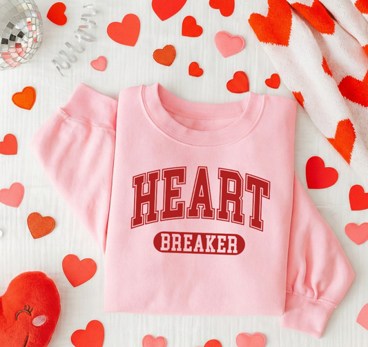 Heartbreaker Pink Crewneck Graphic Sweatshirt