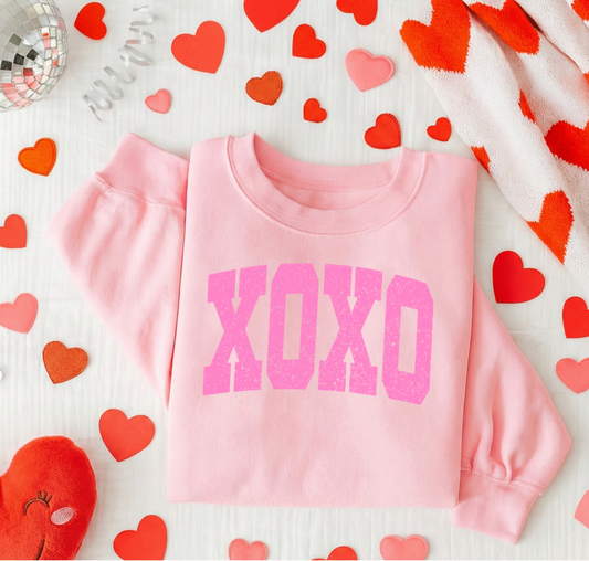Neon XOXO Vintage Pink Crewneck Graphic Sweatshirt
