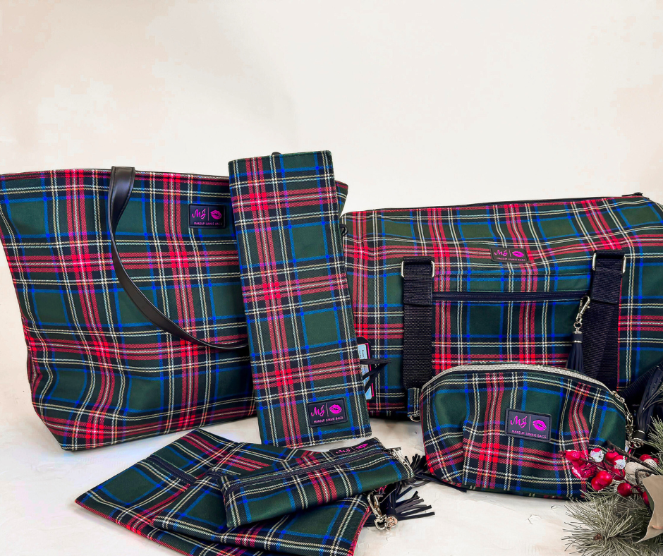 Green Tartan Duffel - Makeup Junkie Holiday Collab w/ Bad Habit*