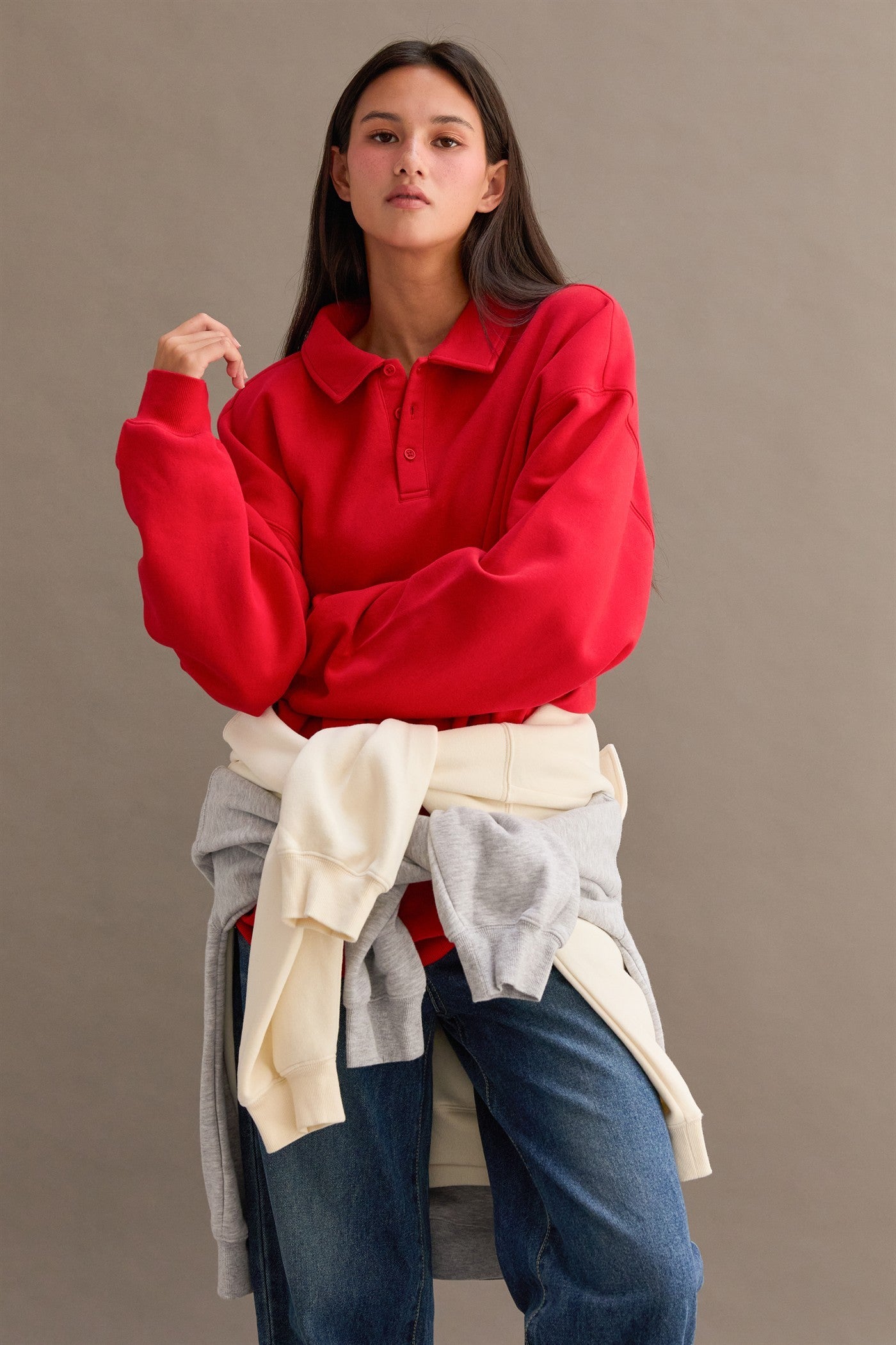 Oversized Polo Collared Pullover (6 COLORS) | HYFVE *LA LIVE PREORDER