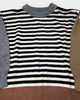 Ivory/Black Striped Colorblock Sweater Top
