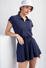 Butter Short Sleeve Quarter Zip Romper | RAE MODE - Final Sale