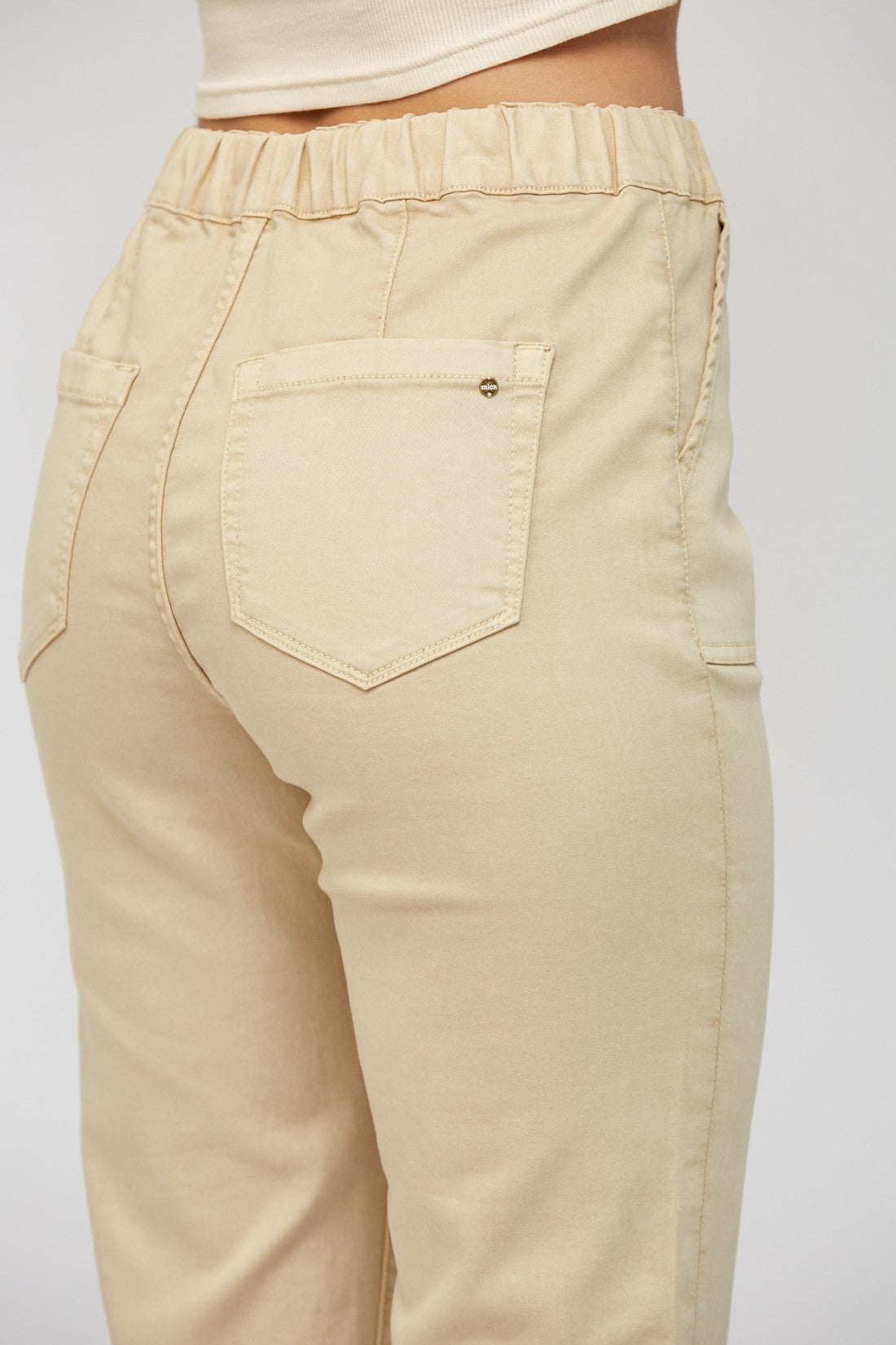 Almond Milk High Rise Jogger Crop Denim | MICA *30A SEPT PREORDER