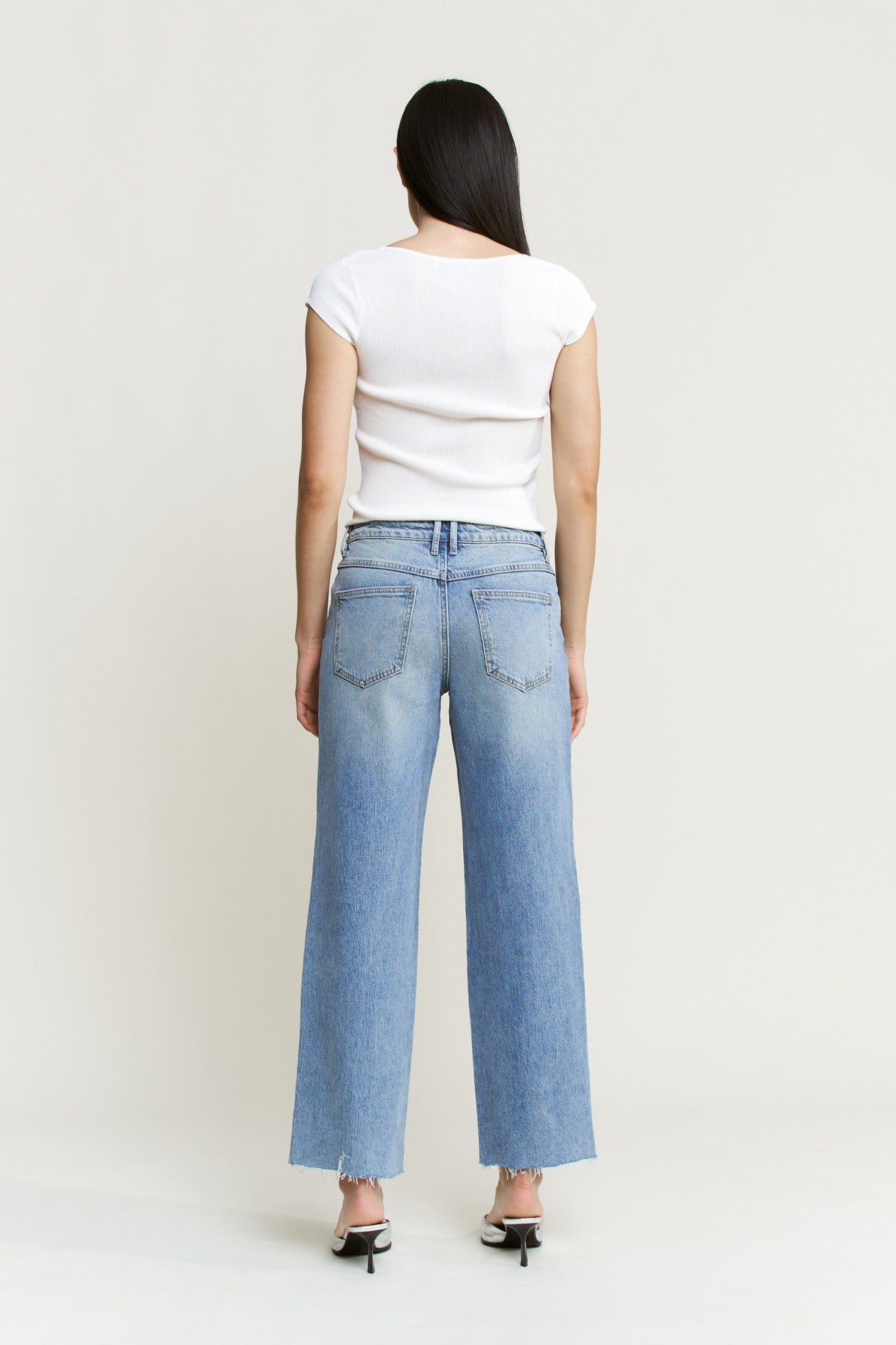 Blue Lave Mid Rise Ankle Straight Leg Denim Jean | MICA *PREORDER