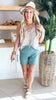 Woven Crinkle Double Spaghetti Strap V-Neck Cami Top - Final Sale**