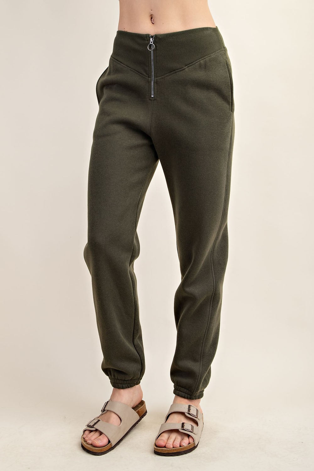 Fleece French Terry Zip Up Sweatpants | RAE MODE - Final Sale