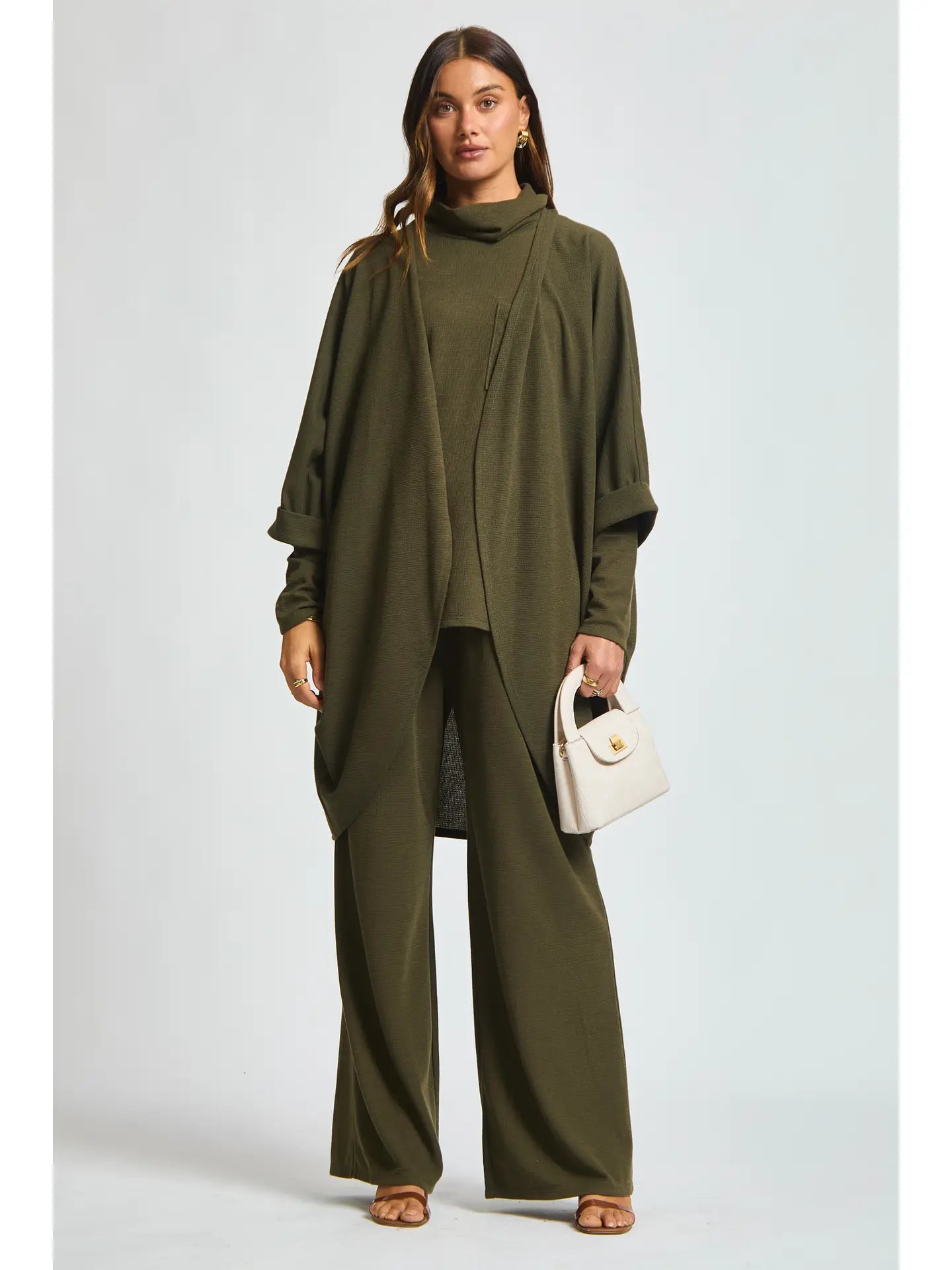 3-Piece Cozy Lounge & Travel Set - Dark Olive