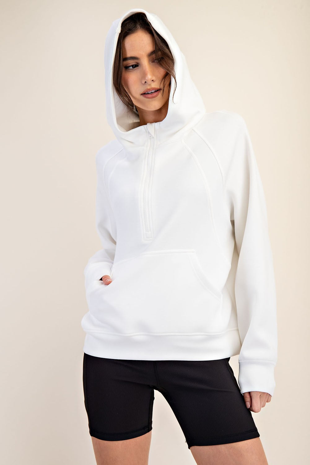 Modal Scuba Quarter Zip Hoddie Jacket | RAE MODE