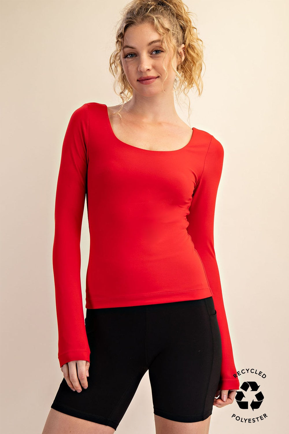 Recycled Butter Round Neck Top | RAE MODE