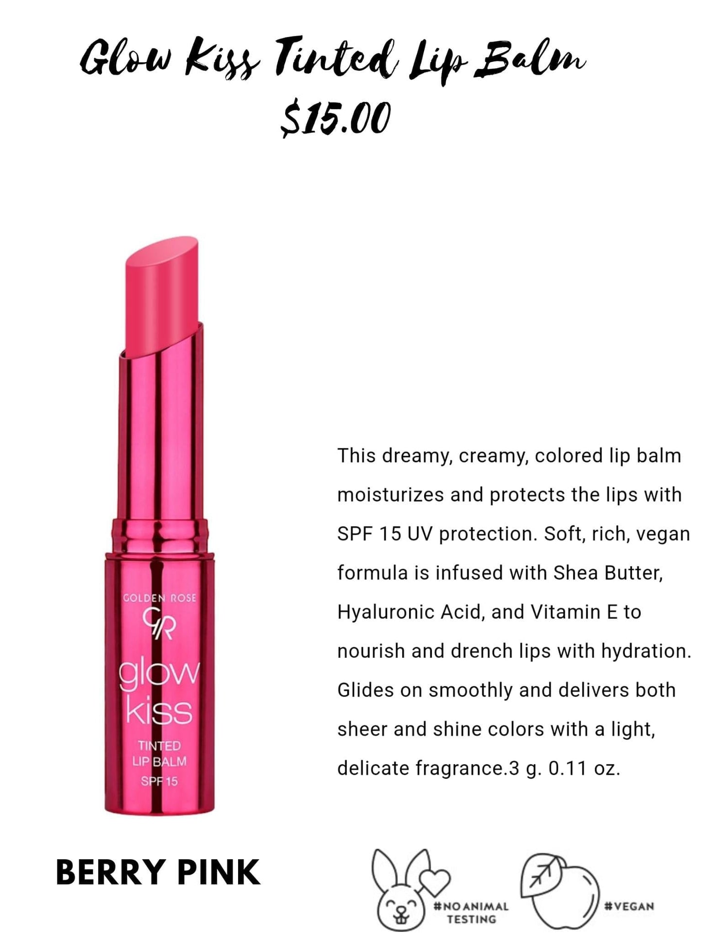 Glow Kiss Tinted Lip Balm - Celesty** - Final Sale***