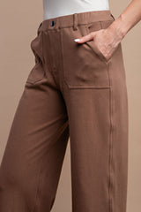 Cotton Stretch Wide Leg Pants | Rae Mode - Final Sale