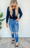 Mid Rise Crop Denim Skinny Jeans | Mica** - Final Sale
