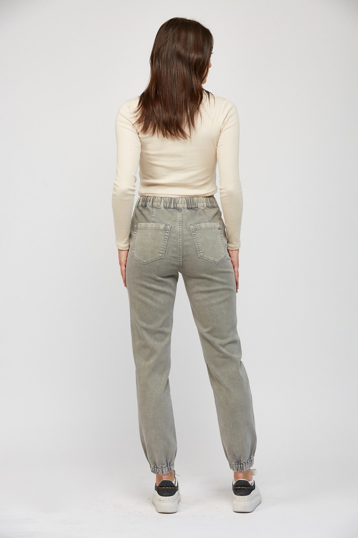 Ash Grey High Rise Jogger Crop | Mica** - Final Sale