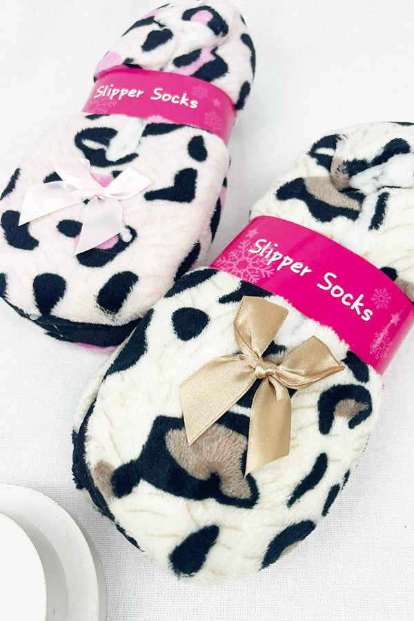 Leopard Soft Non Slip Winter Slipper** - Final Sale
