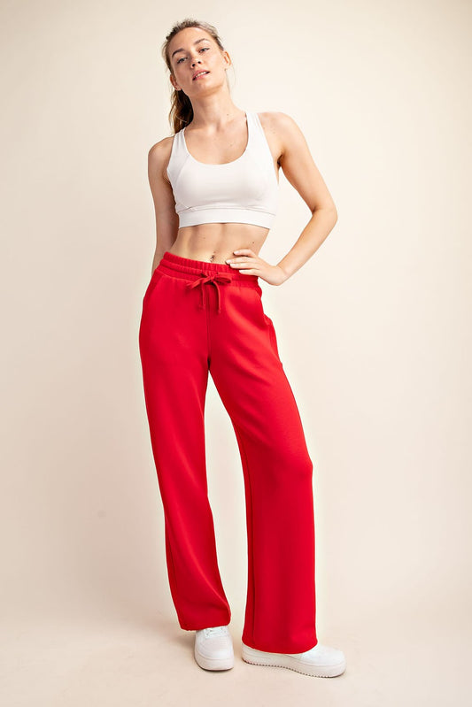 True Red Effortless Style Model Straight Pant | RAE MODE