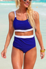 Along The Shore Two Piece Swimsuit, Navy/White - Final Sale