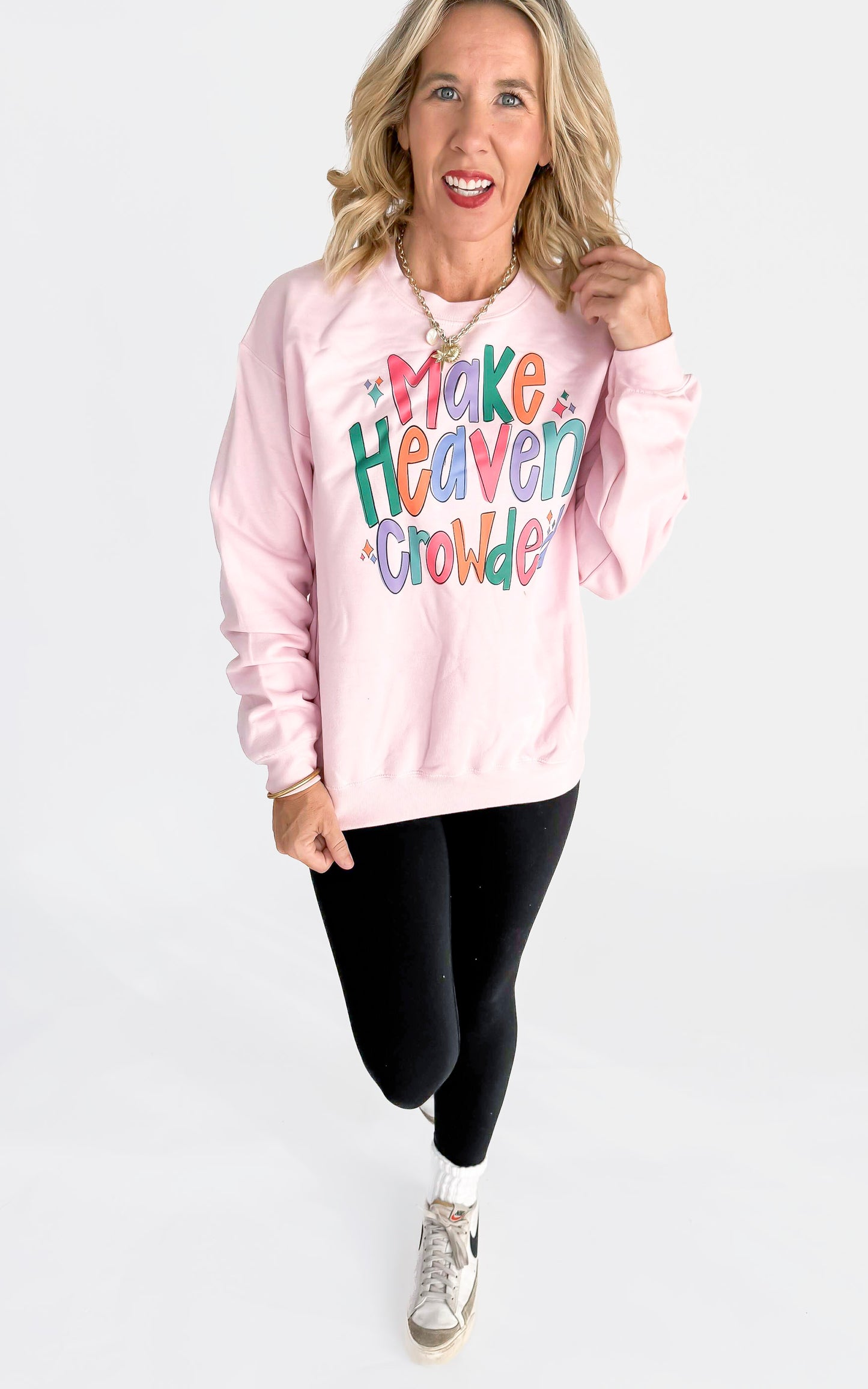 Make Heaven Crowded Crewneck Graphic Sweatshirt -Excluded