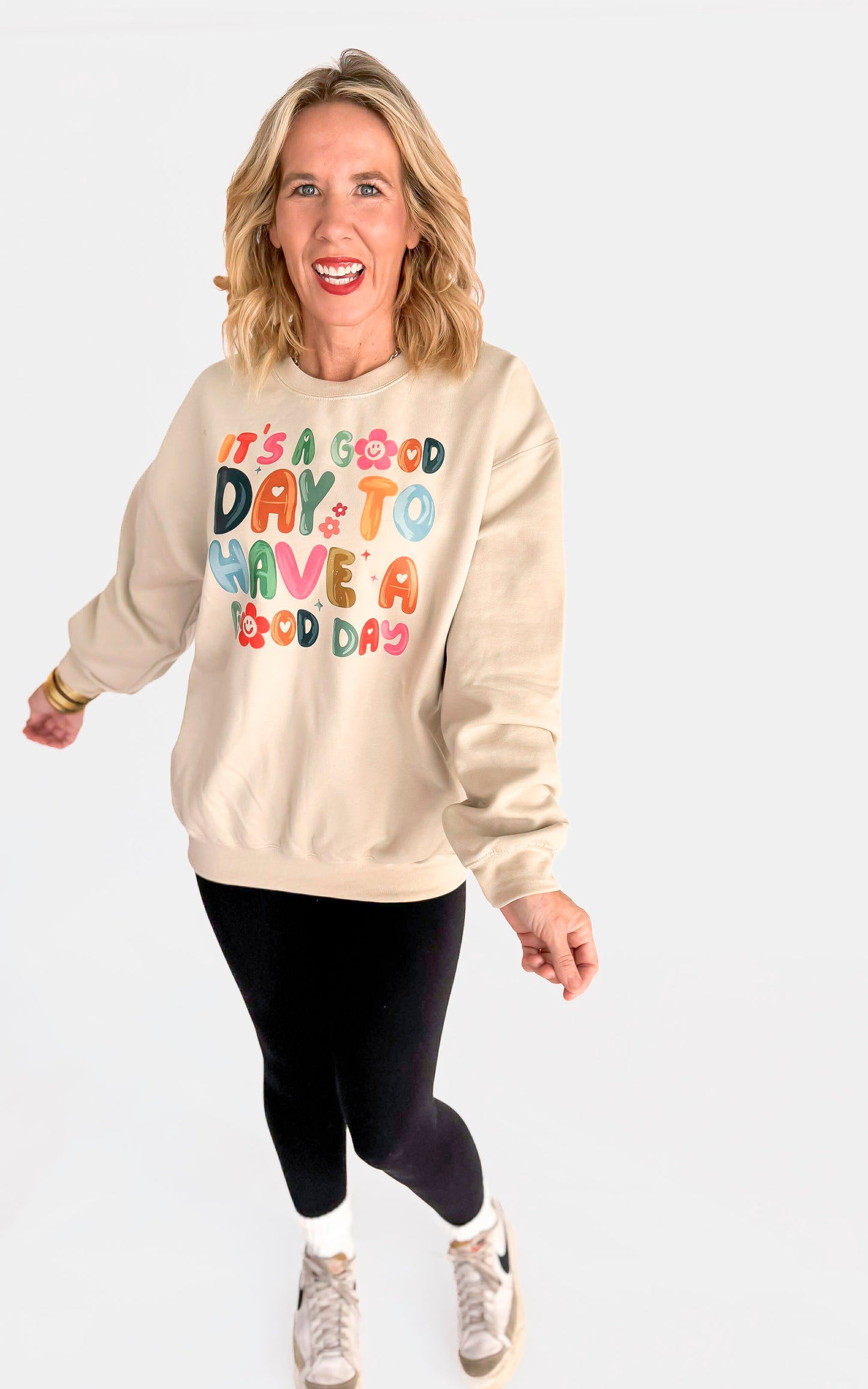 It's A Good Day Crewneck Graphic Sweatshirt -Excluded