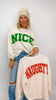 "Nice" Cloudy Knit Long Sleeve Graphic Top