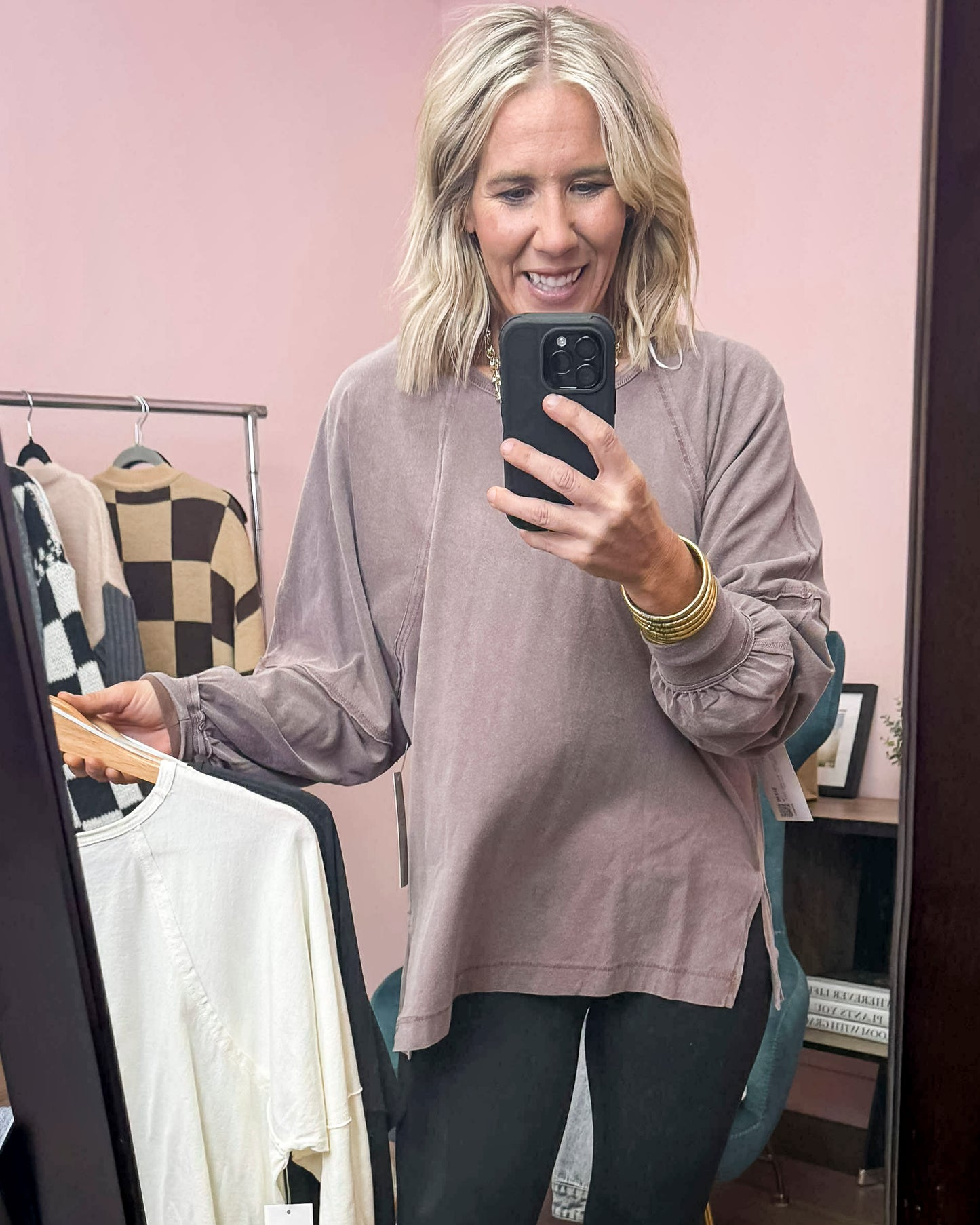 Washed Oversized Long Sleeve Top With Slit (3 COLORS) | HYFVE *LA LIVE PREORDER**