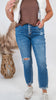 Super High Rise Button Fly Mom Denim Jeans - Mica*