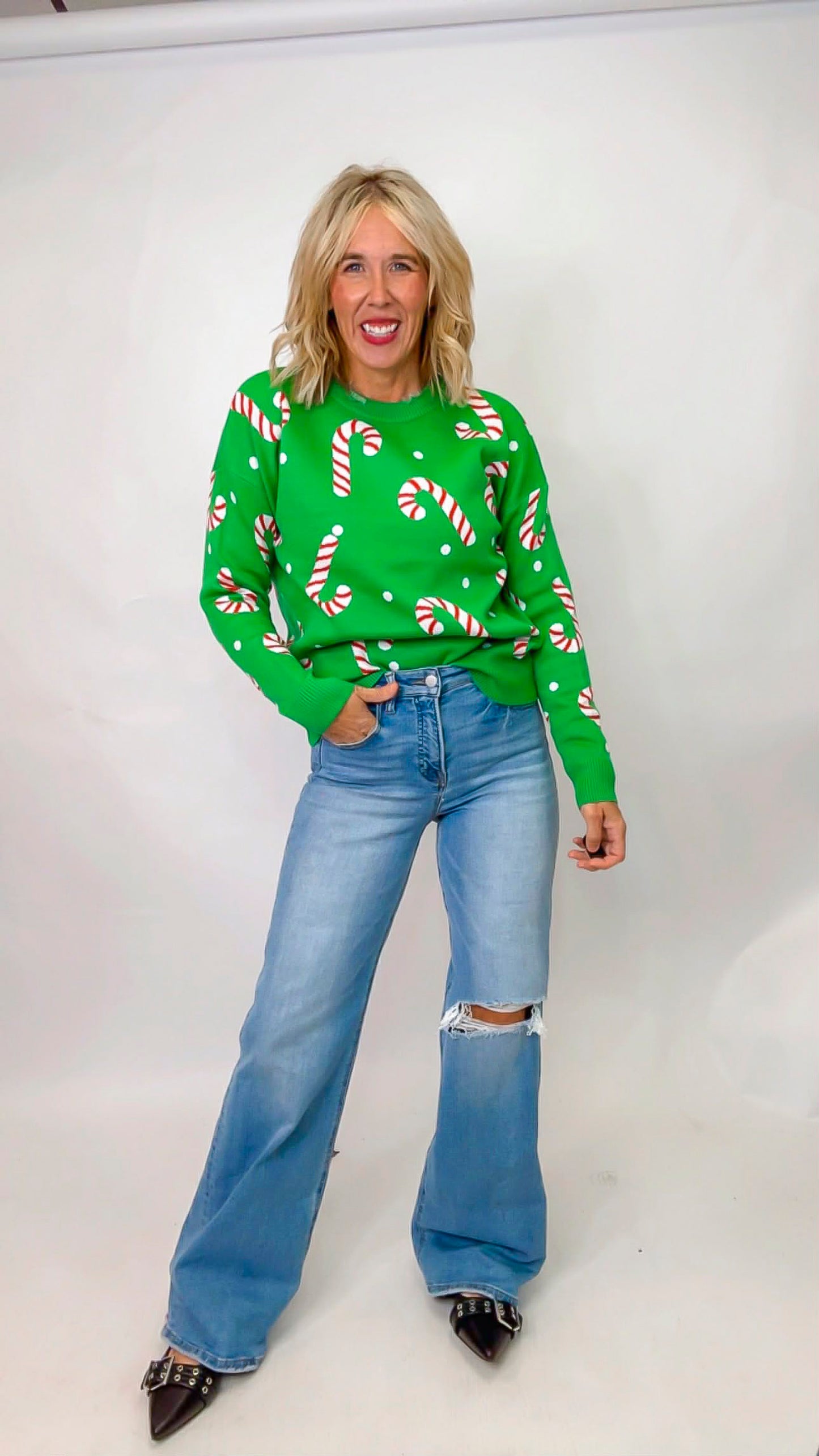 Christmas Candy Cane Sweater ( 3 Colors)