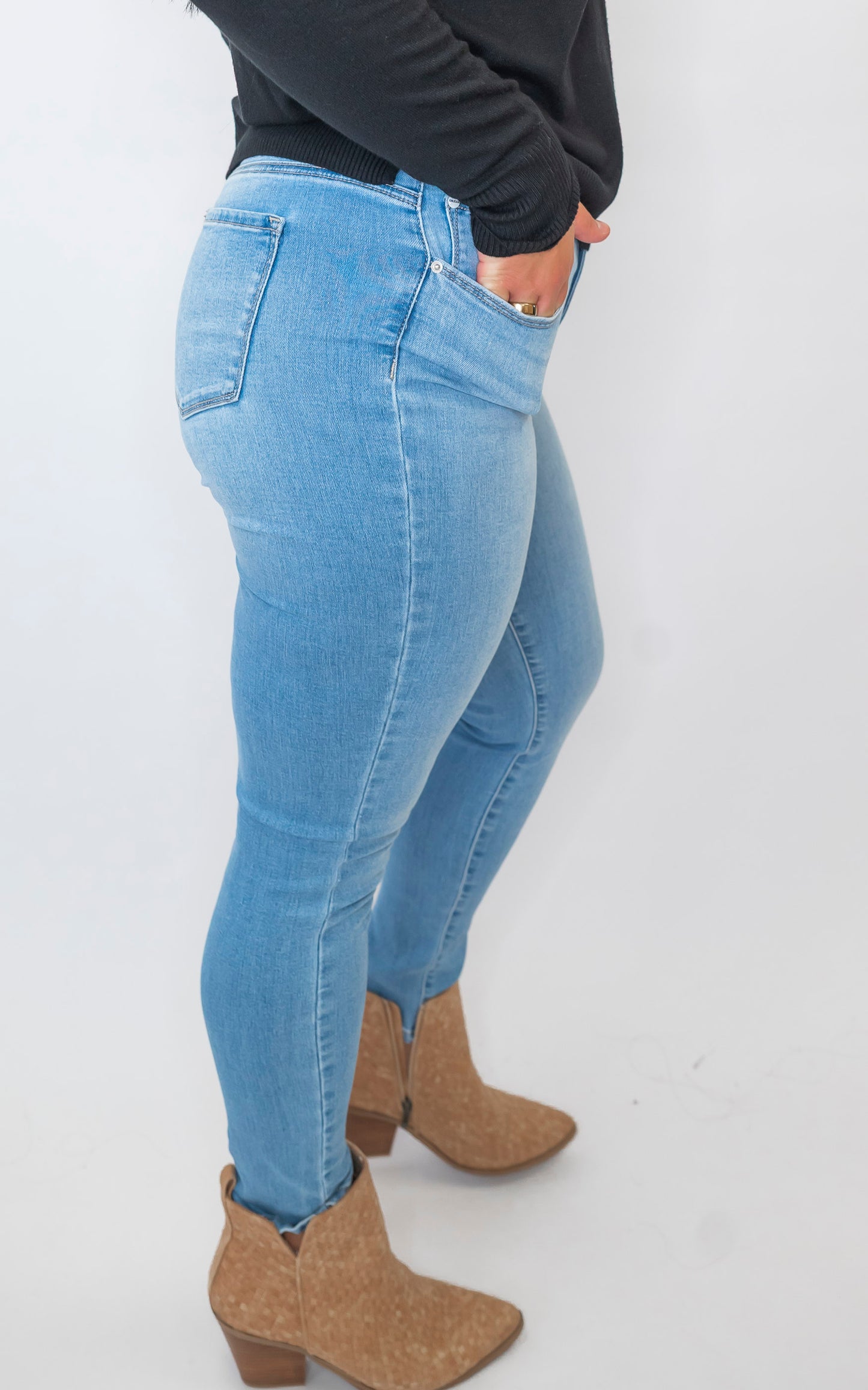 Light Wash Classic High Rise Skinny Jeans
