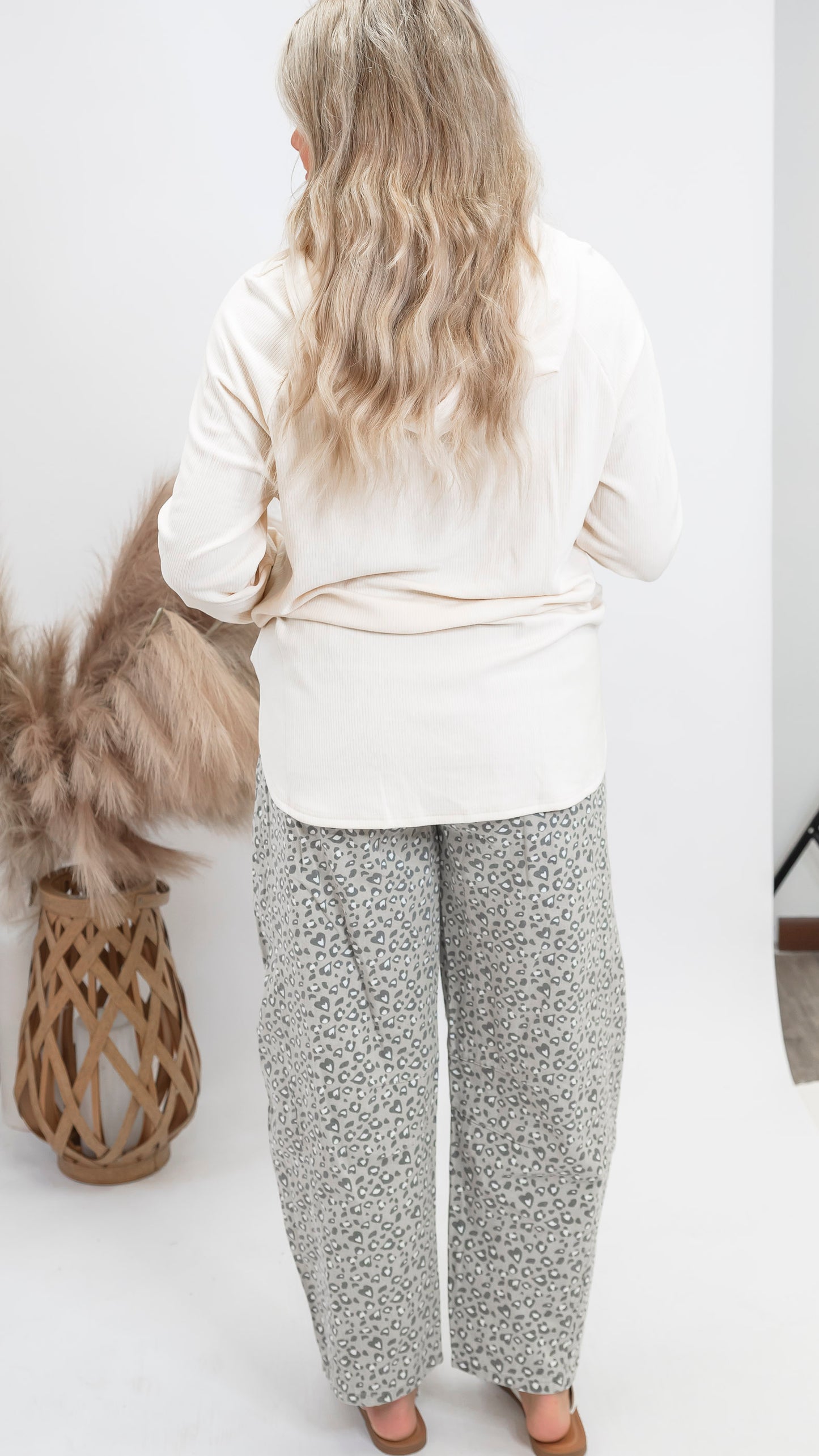 Taupe Barrel Leopard Pants