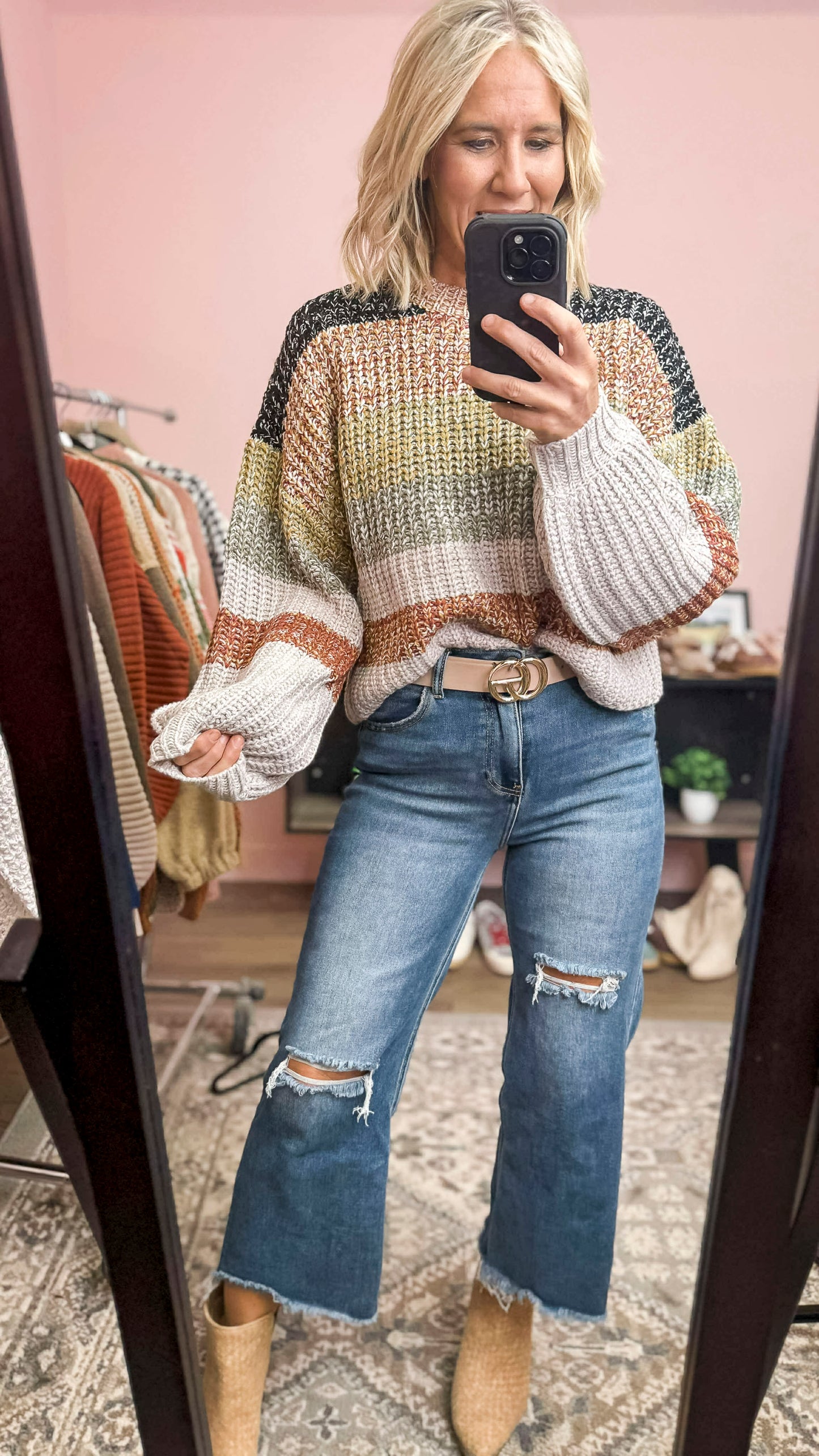 Striped Multi Color Crop Sweater (2 COLORS) | SO ME *LA LIVE PREORDER 2.2.2.1