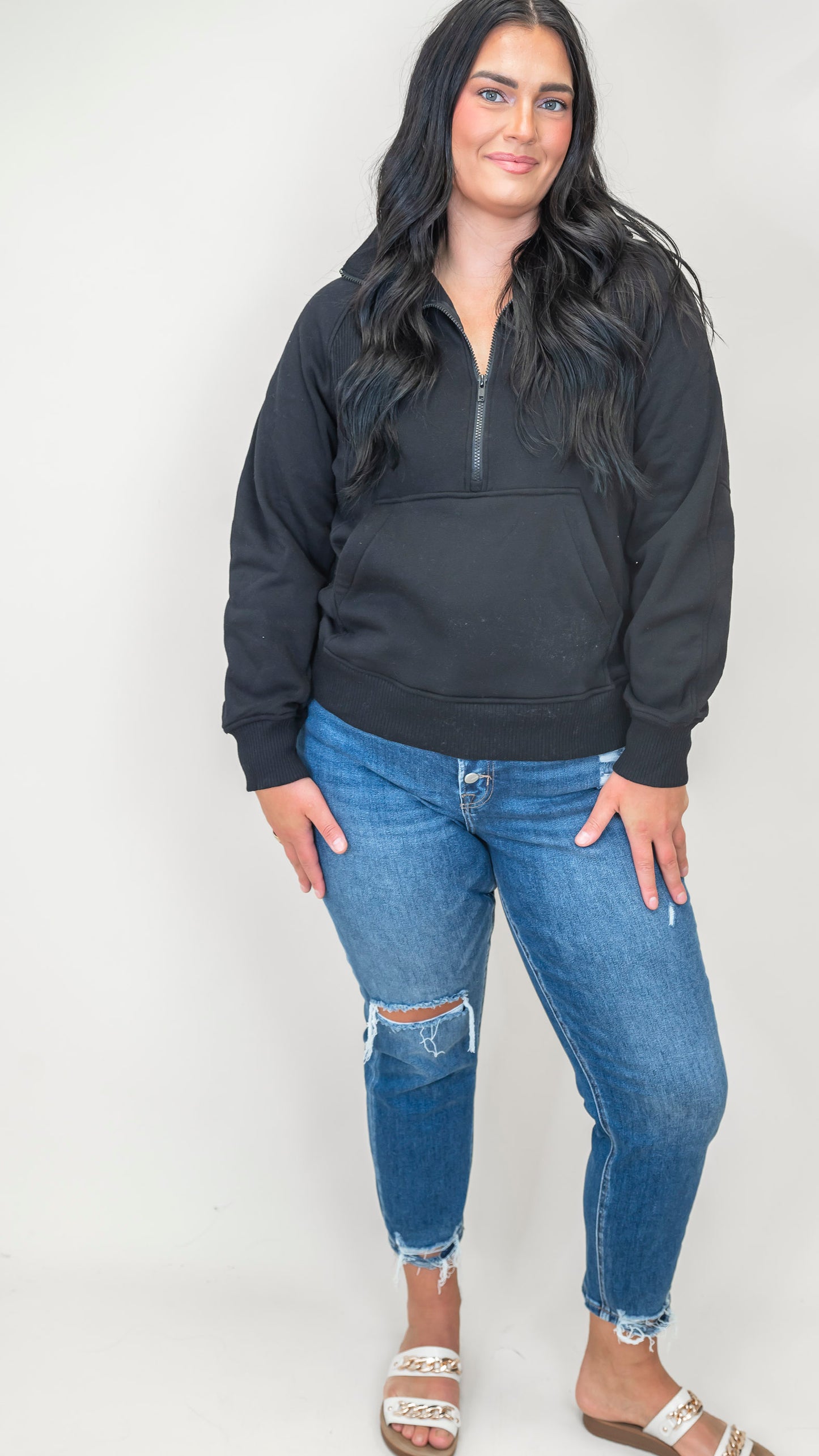 The Jessie Half Zip Fleece Pullover w/ Kangaroo Pocket | ZENANA (5 COLORS) *DEAL*