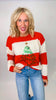 Tree Sequins Stripe Sweater Top*
