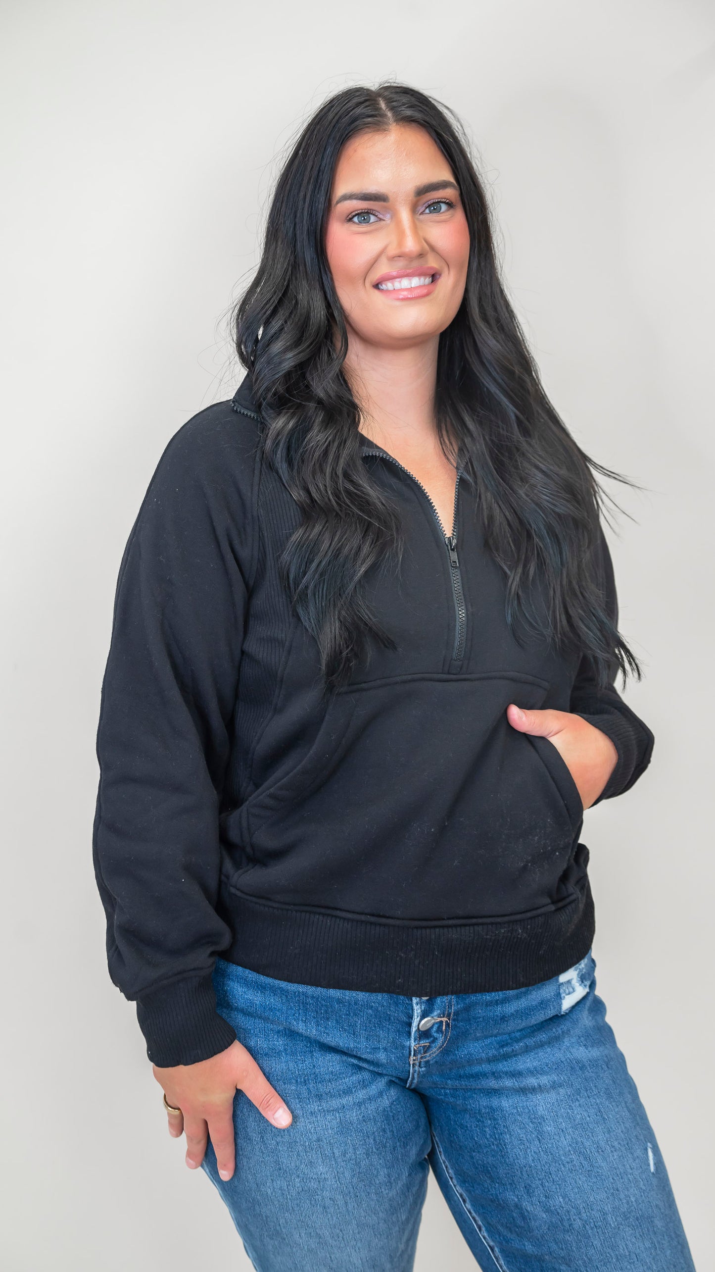 The Jessie Half Zip Fleece Pullover w/ Kangaroo Pocket | ZENANA (5 COLORS) *DEAL*