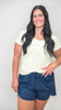 Hold Tight V-Neck Short Sleeve Top | Salty Wave *FINAL SALE