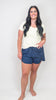Hold Tight V-Neck Short Sleeve Top | Salty Wave *FINAL SALE