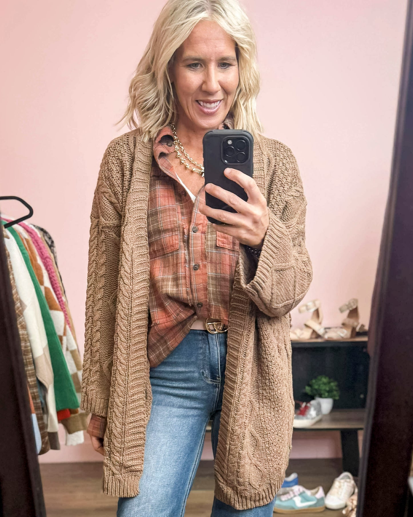 Rust Button Down Washed Plaid Shirt | HEM & THREAD *LA LIVE PREORDER 33% OFF