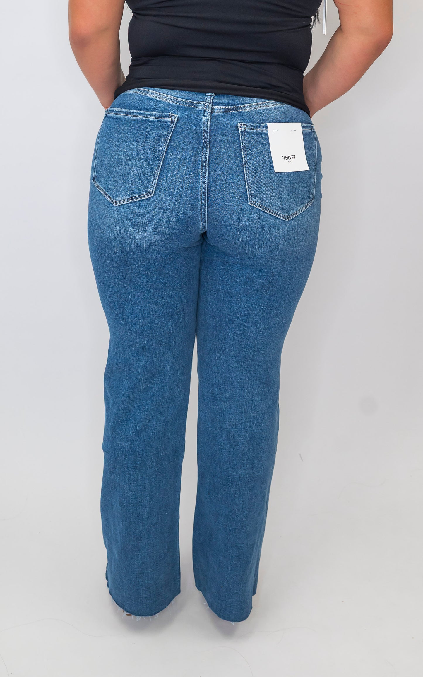 Hail High Rise Raw Hem Relaxed Flare Denim Jeans | VERVET