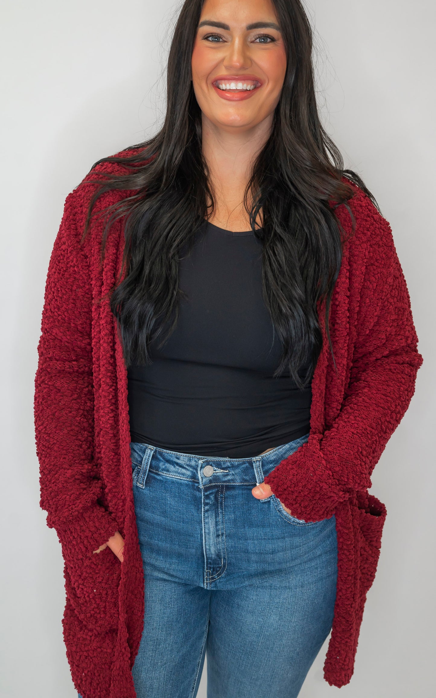 The Jennifer Popcorn Sweater Cardigan With Pockets | Zenana (8 COLORS) *DEAL*