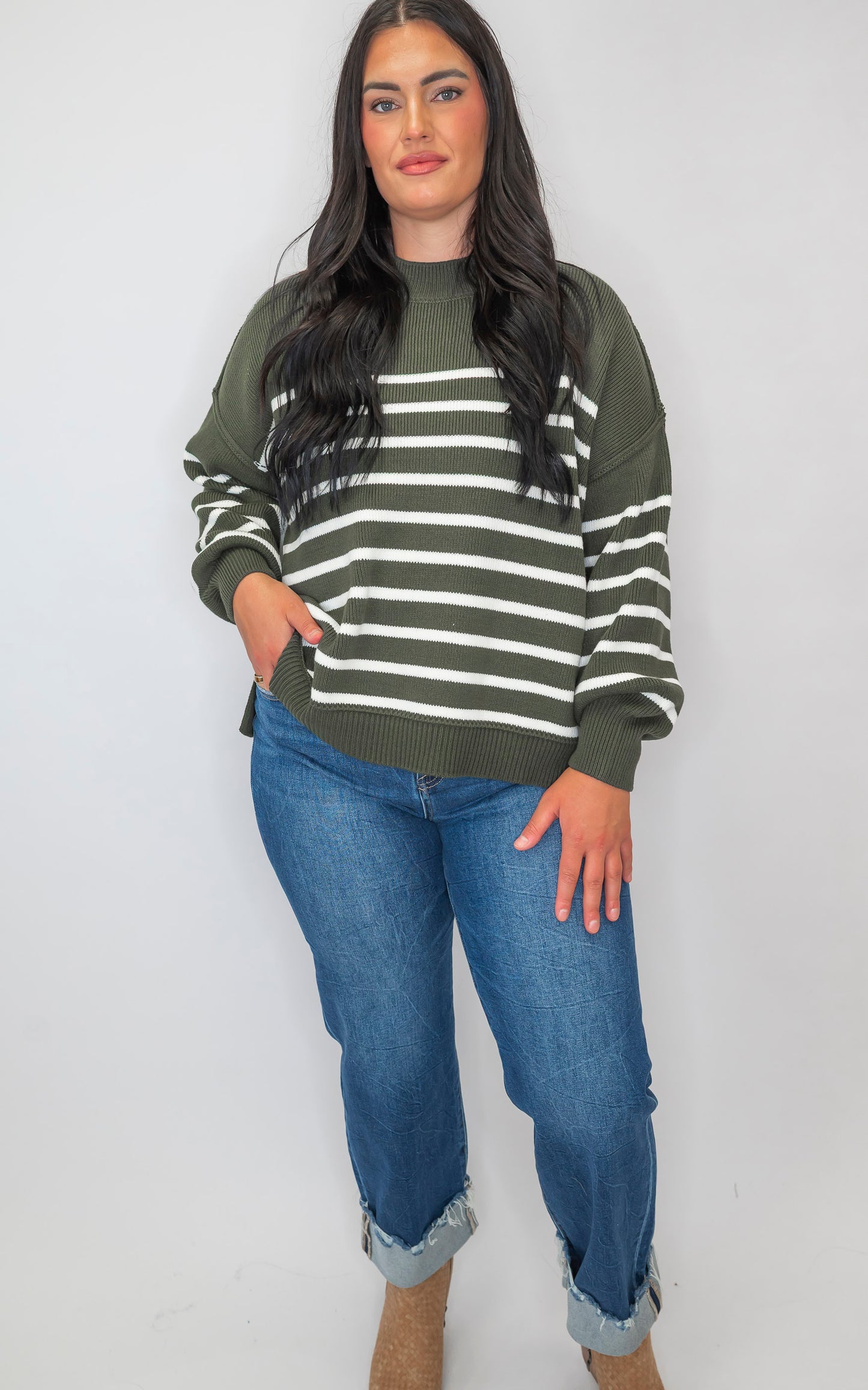 The Tessa Exposed Seam Striped Oversized Sweater | Zenana (8 COLORS) *DEAL*